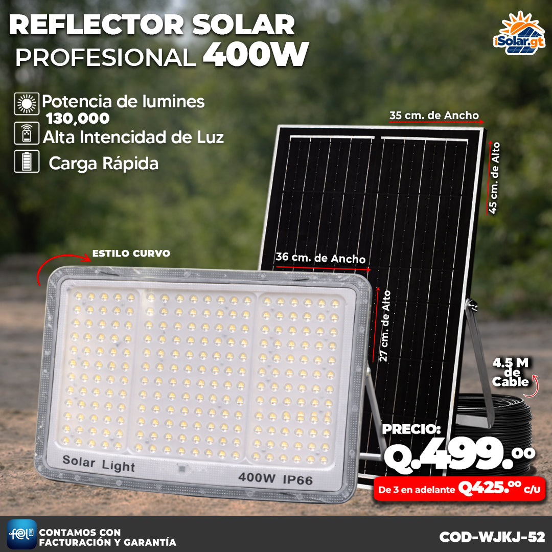 Reflector Solar de forma curva Profesional de 400W ⚡🌞