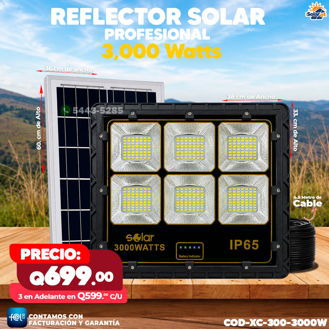 Reflector Solar de Vidrio de 3,000W 🔆🔆