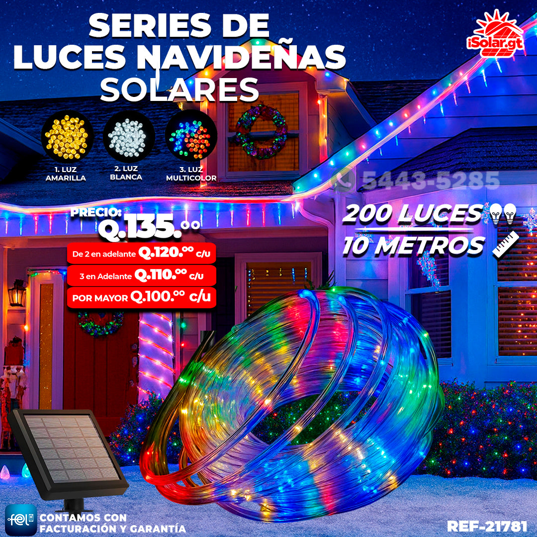 Luz Navideña Multicolor de 200 Luces/ 10 Metros 🎇✨