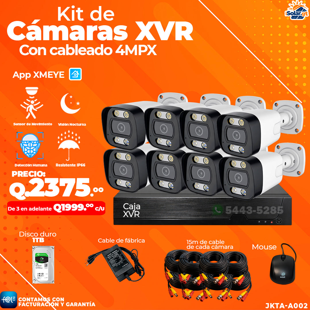Kit de Cámaras XVR de 8 Cámaras