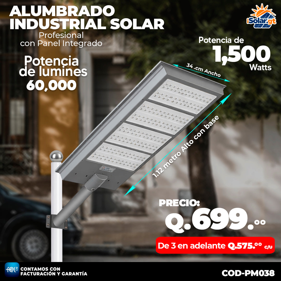 Alumbrado Solar Industrial de 1,500 Watts ☀️