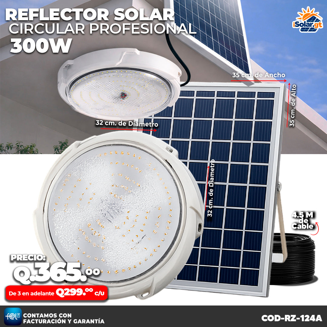 💡☀️ Reflector Solar Circular Profesional de 300W ☀️💡