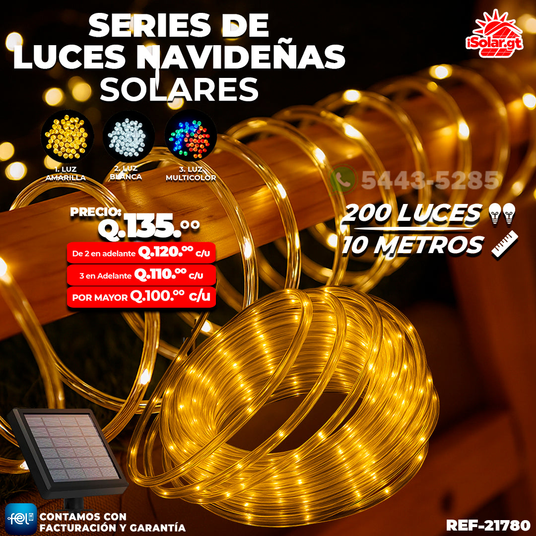 Luz Navideña color Amarillo de 200 Luces/ 10 Metros 🎇✨