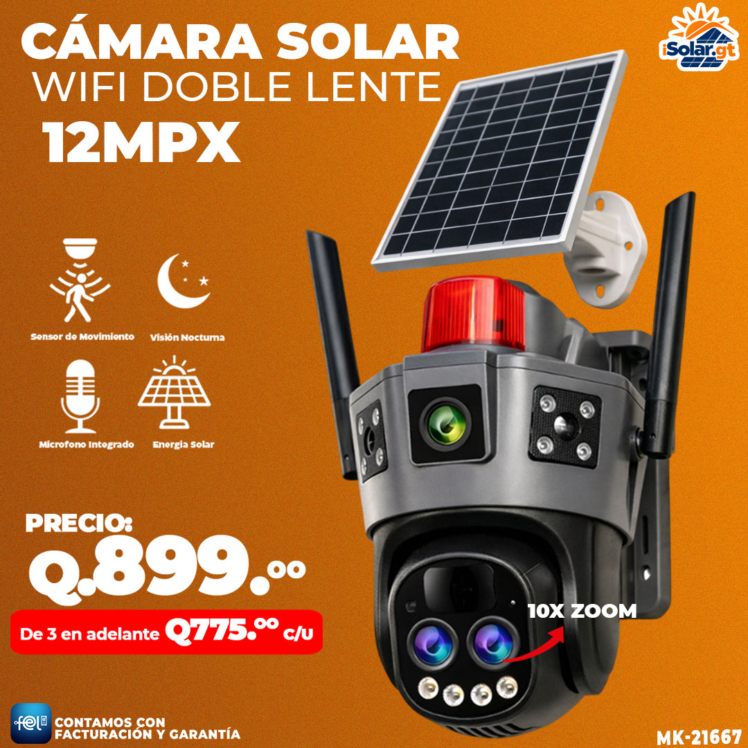 📸🔆 CÁMARA SOLAR WIFI – DOBLE LENTE 12 MPX 📸🔆