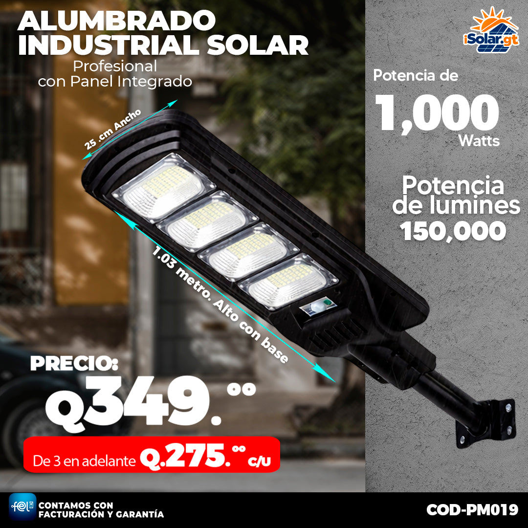Alumbrado Solar Industrial de 1,000 Watts ☀️☀️