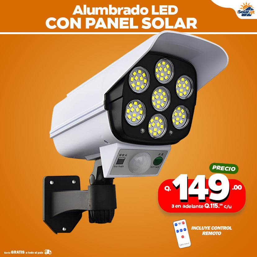 Alumbrado led estilo camara con panel solar incorporado