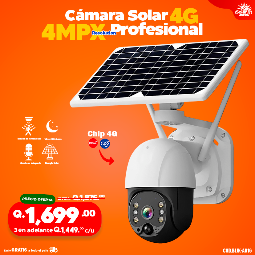 Cámara Solar con chip 4g de 4 megapixeles