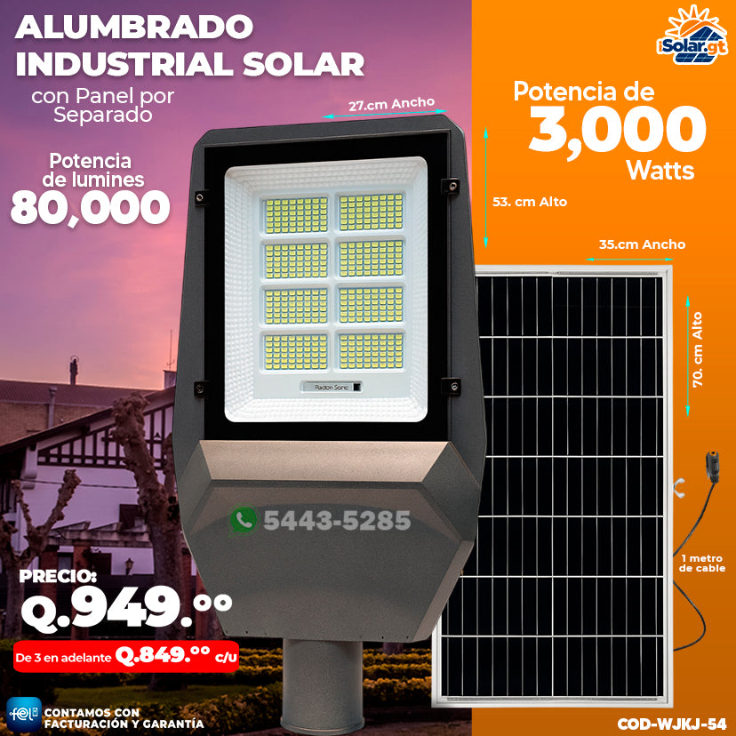 Alumbrado Profesional Solar de 3,000 Watts ⚡