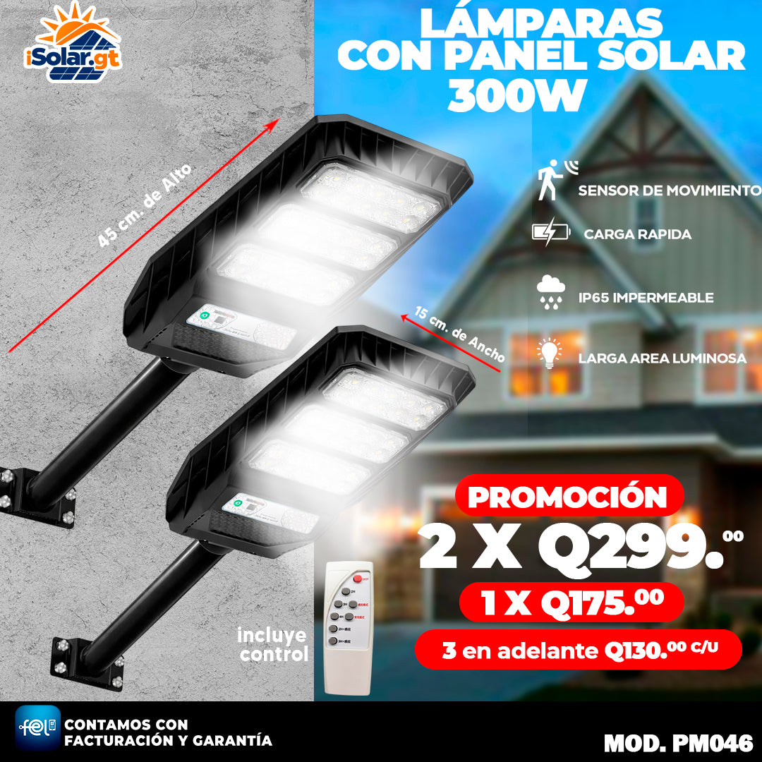 Lampara con Panel Solar de 300 Watts 🔋