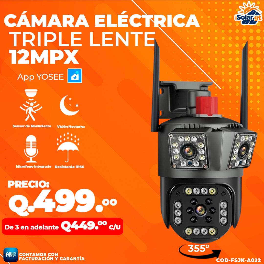 Cámara Triple Lente de 12MPX 🚶♂️