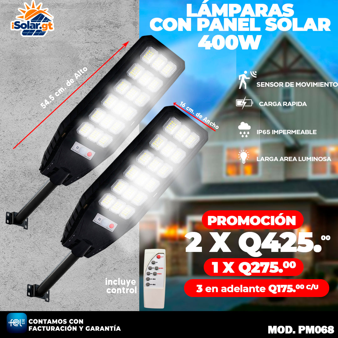 Lamparas Solares de 400 Watts ☀️