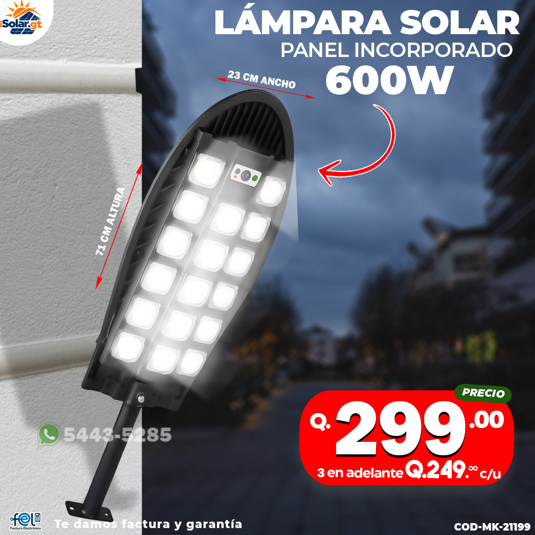 Lampara Con panel Solar de 600 watts ☀️🔋