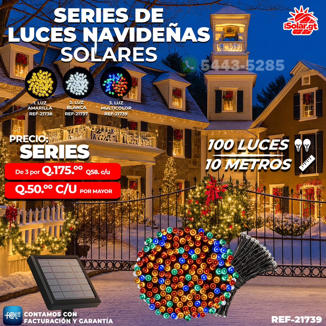 Luz Navideña Multicolor de 100 Luces/ 10 Metros 🎇✨
