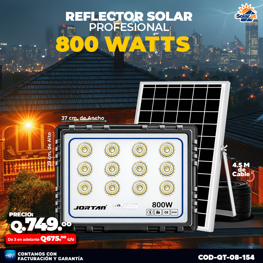 Reflector Solar Profesional Jortan de 800 Watts ☀️