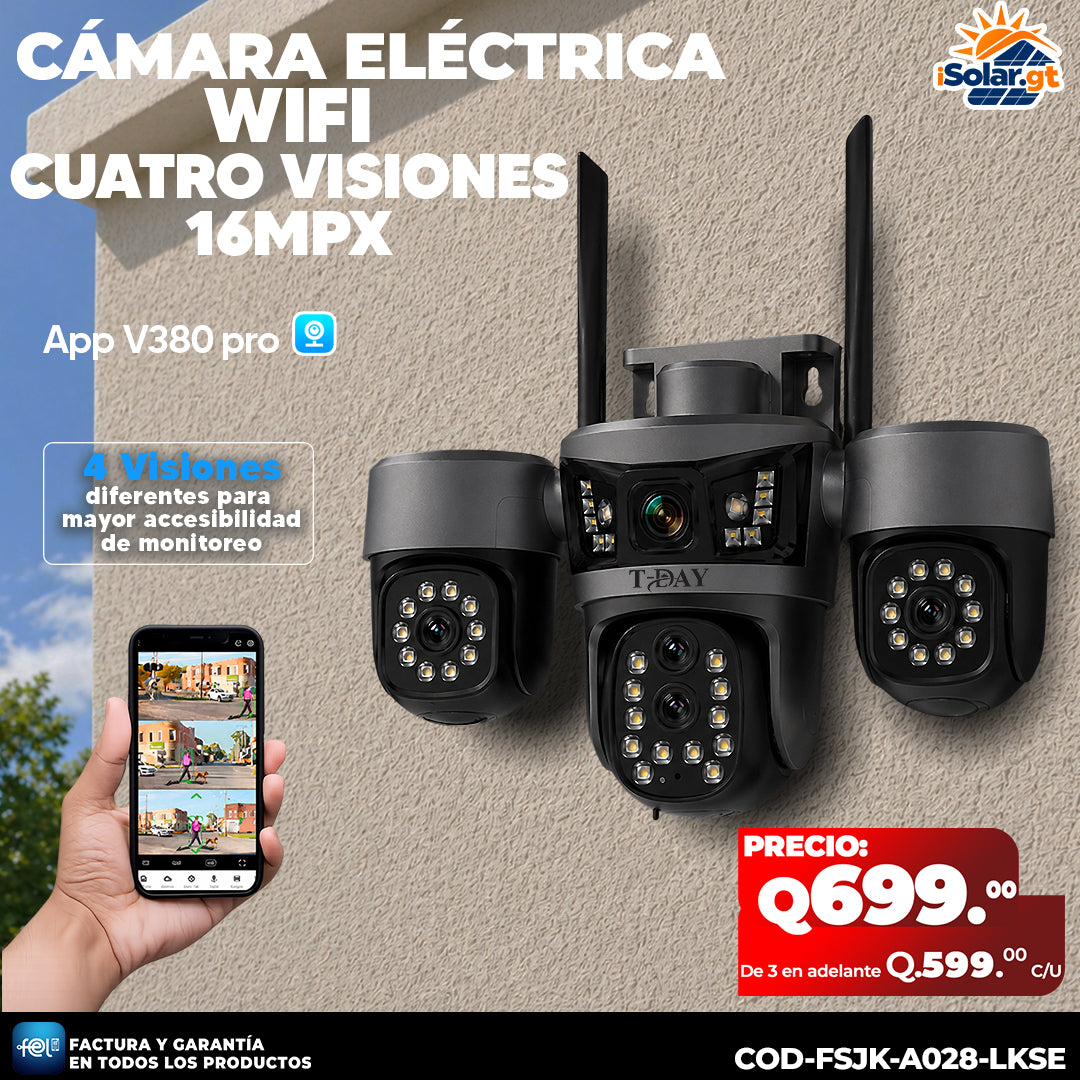 Cámara Eléctrica Wfi de 4 Lentes 💡