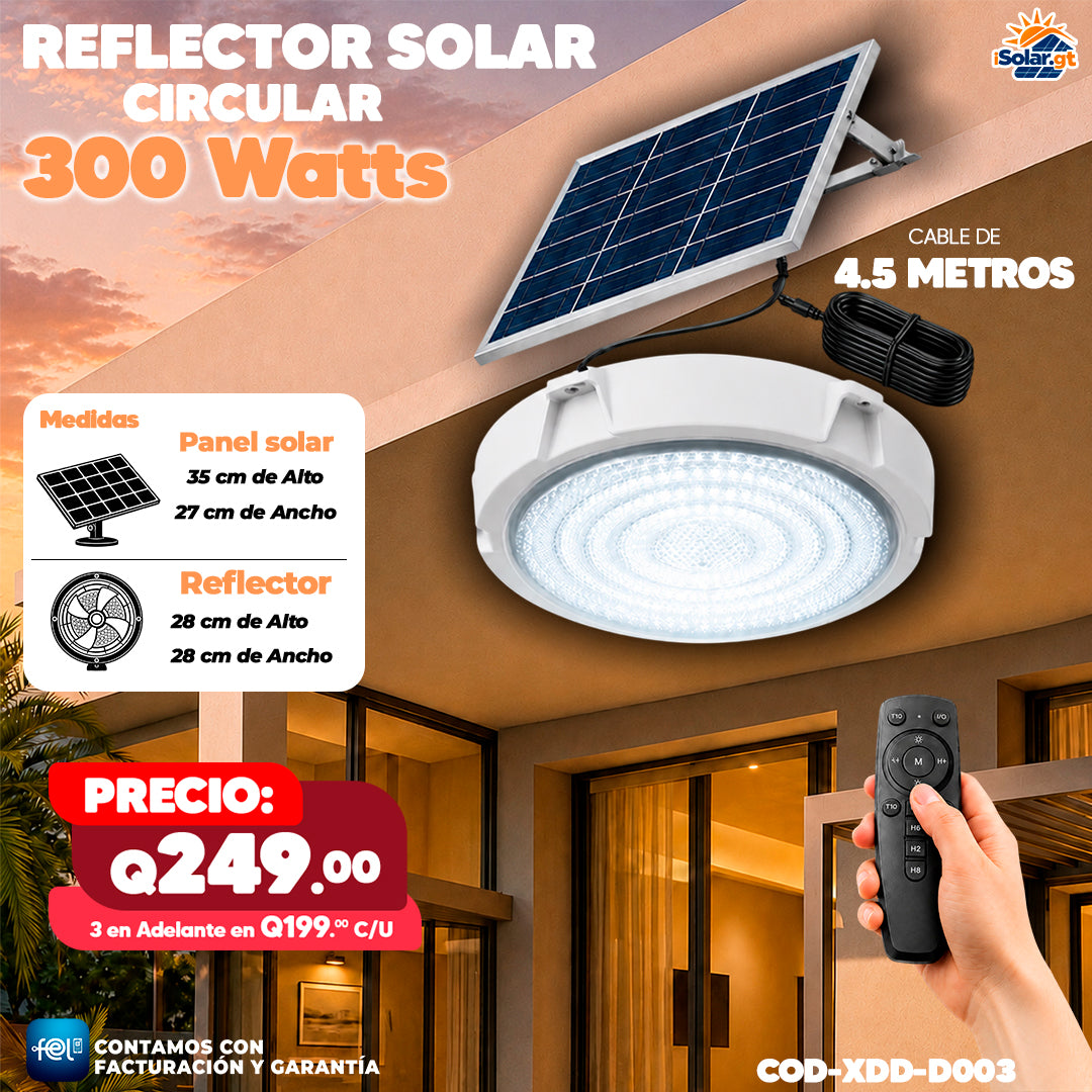 💡☀️ Reflector Solar Circular Profesional de 300W☀️💡