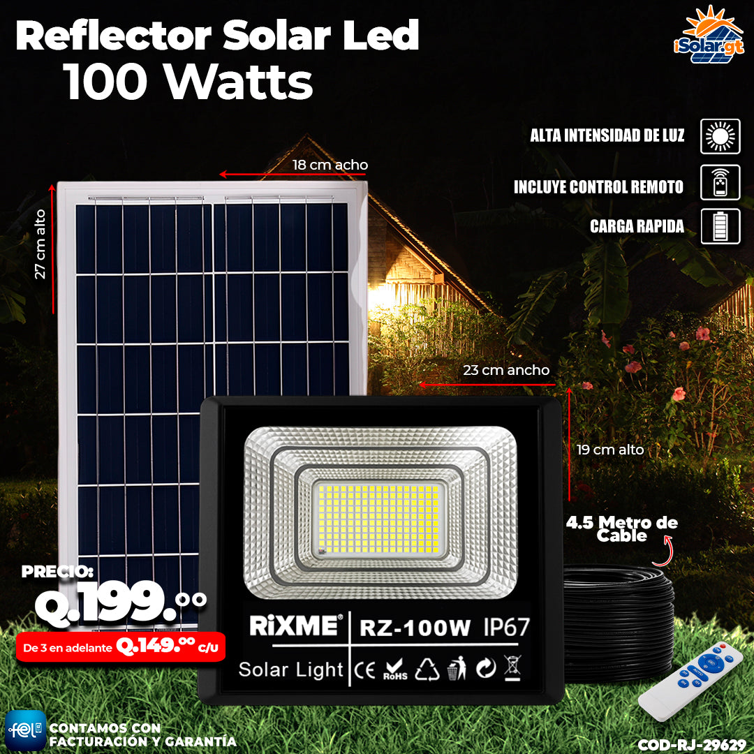 Reflector Solar Led 100 Watts 🔥