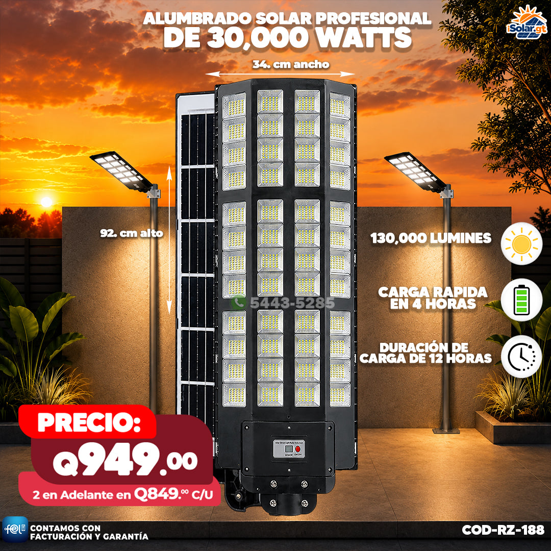 Alumbrado Solar de 30,000 Watts ☀️