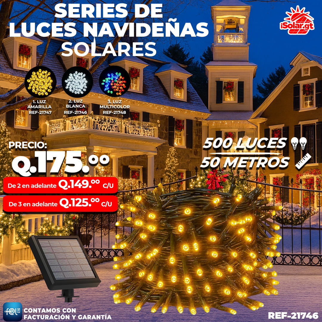 Luz Navideña color Amarillo de 500 Luces/ 50 Metros 🎇✨