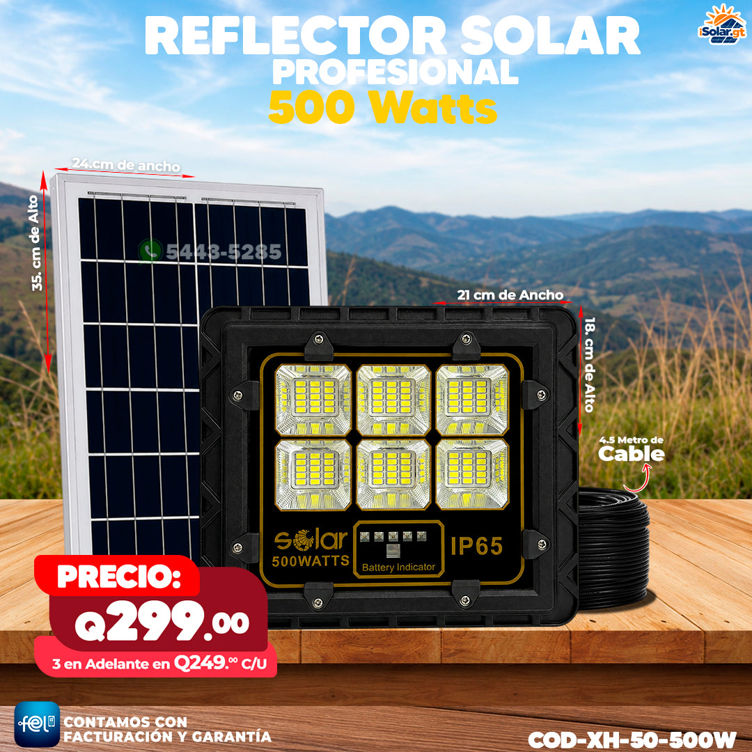 Reflector Solar de Vidrio de 500W 🔆🔆