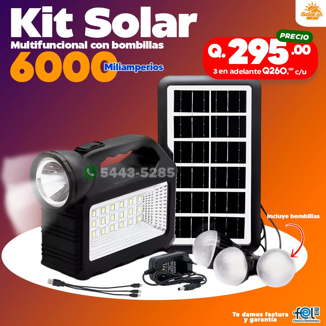 Kit de iluminación Solar de 6000 mah