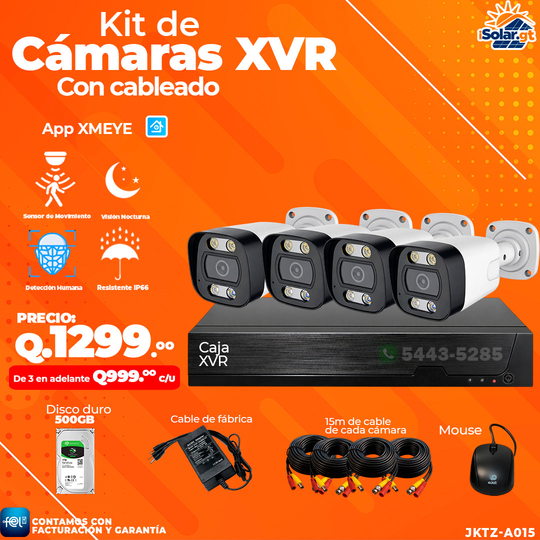 Combo de Cámaras XVR de 4 Cámaras ✨🔦