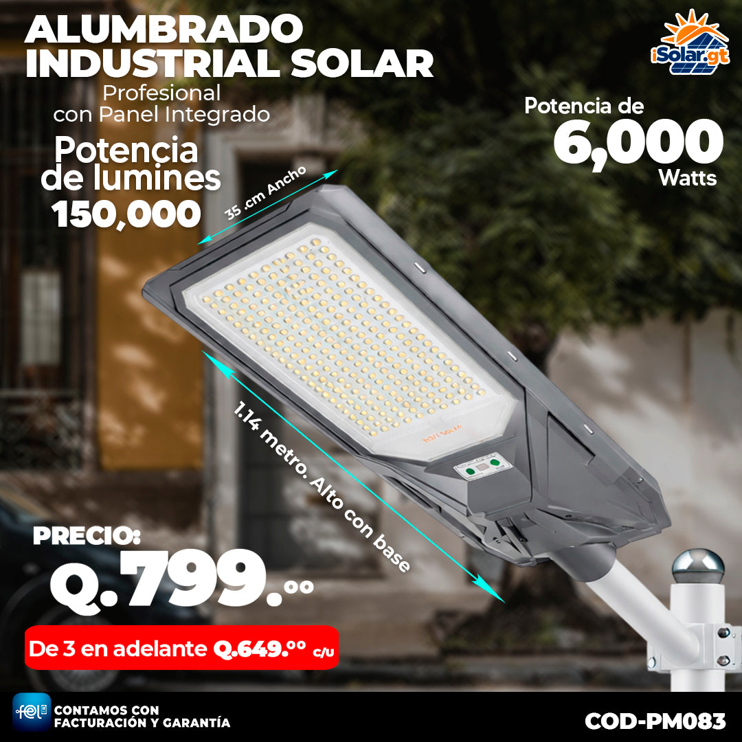 Alumbrado Solar Industrial de 6,000 Watts ☀️☀️