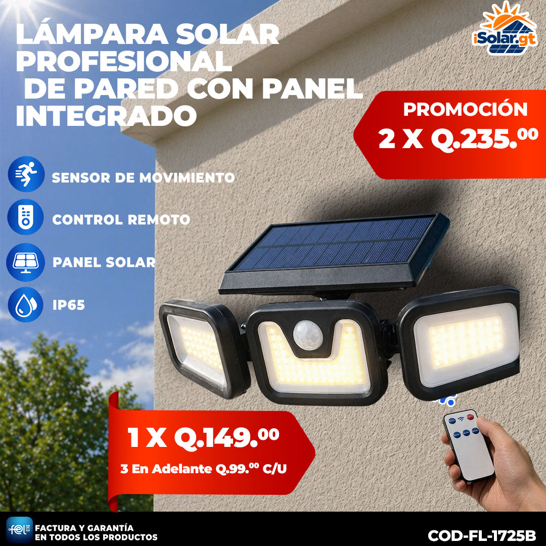 Lámpara Solar con Panel Independiente de 4.5 metros de Cable 🌞