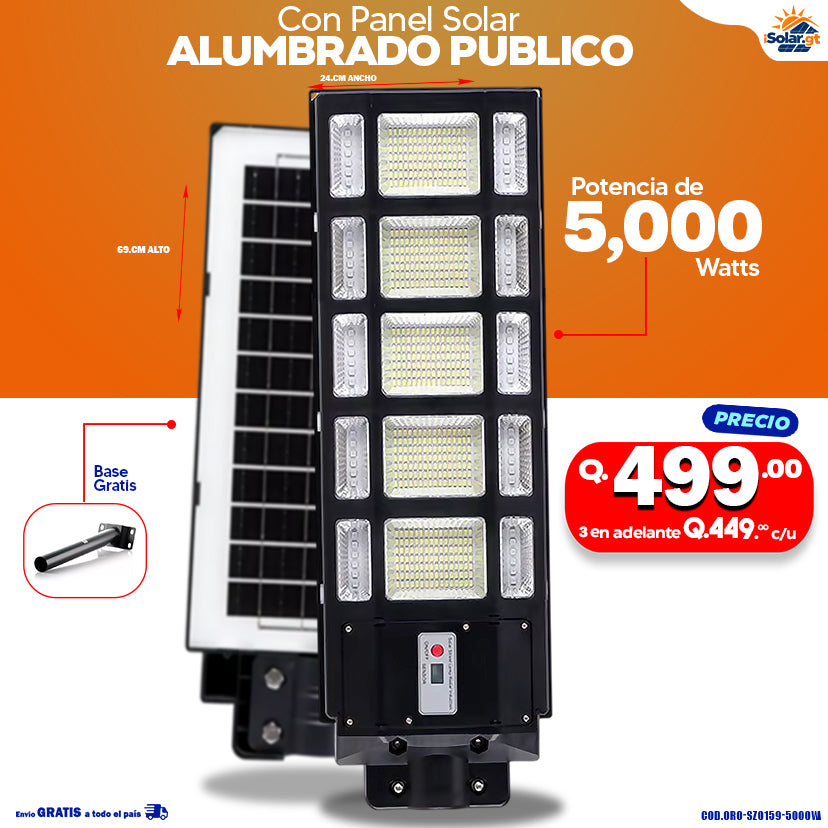 Alumbrados Solares Publicos de 3000,5000,6000 watts