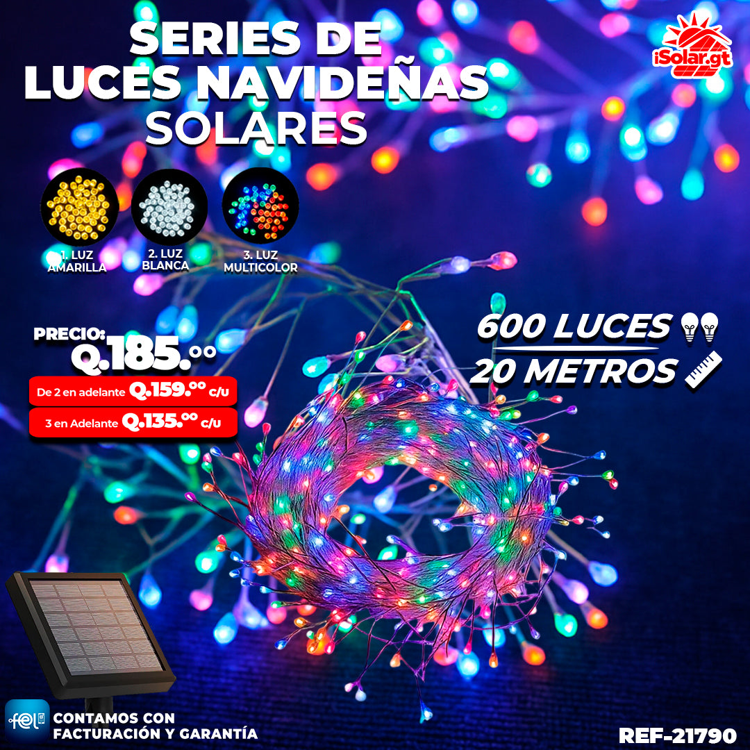 Luz Navideña Multicolor de 600 Luces/ 20 Metros 🎇✨