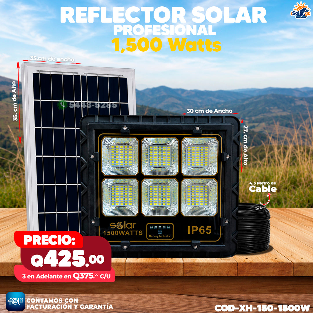 Reflector Solar de Vidrio de 1,500W 🔆🔆