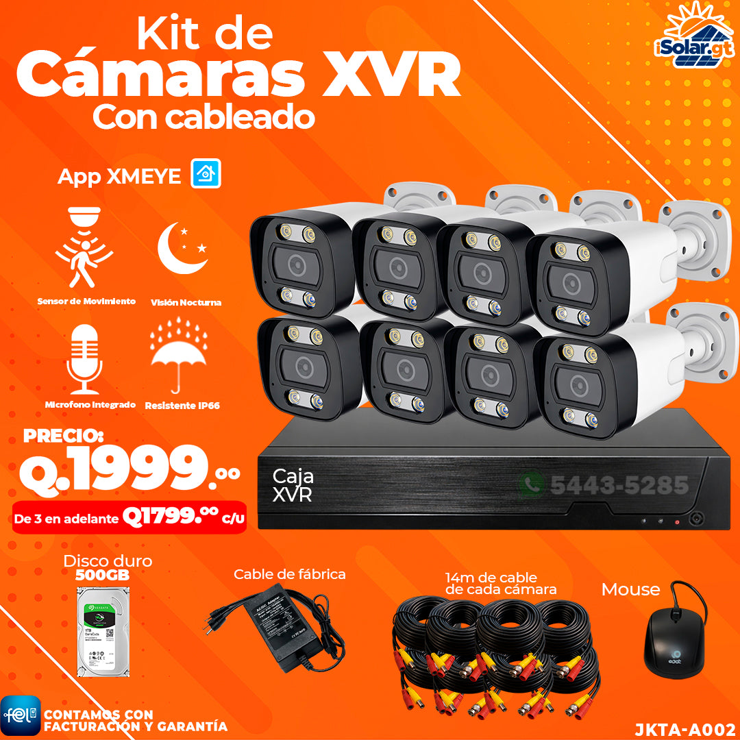 Combo de Cámaras XVR de 8 Cámaras ✨🔦