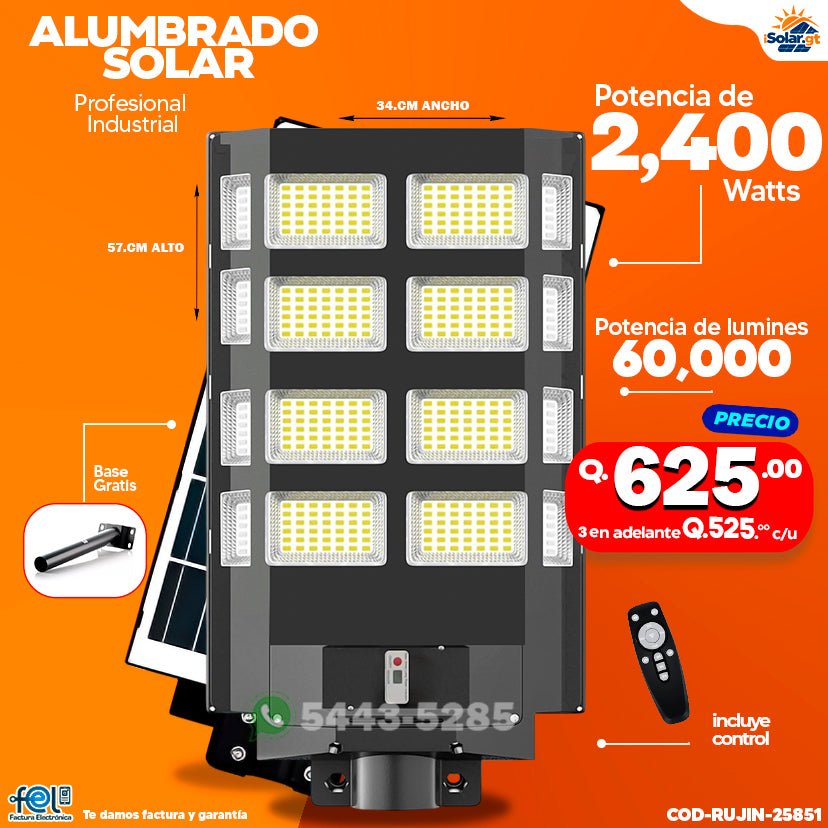 Alumbrado Solar Industrial -2,400 -4,000 -5,000- 6,000- 10,000 WATTS 💡🔆
