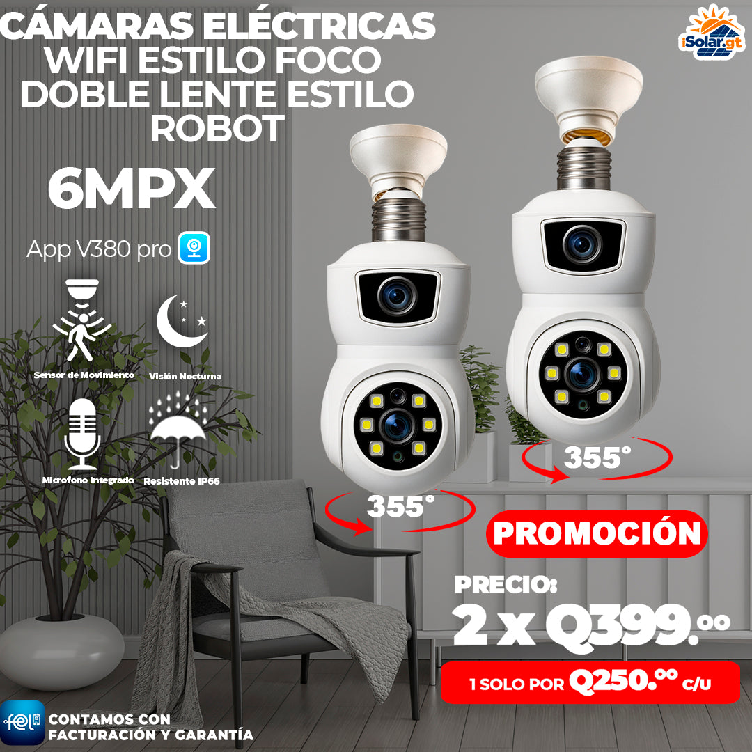 Cámara Wifi Doble Lente Estilo Robot 🤖