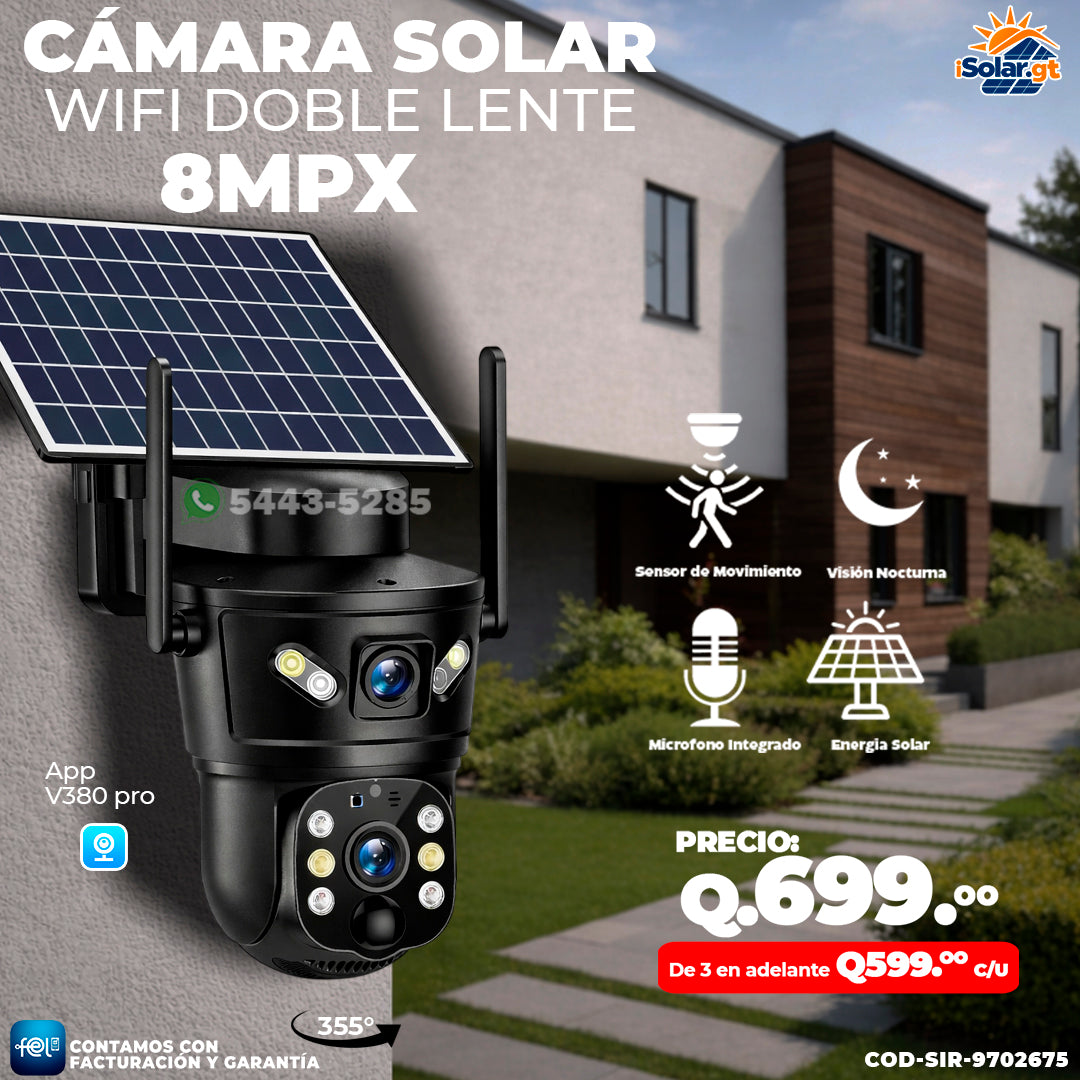 Cámara Solar Wifi de 8 MPX 🔥🔥