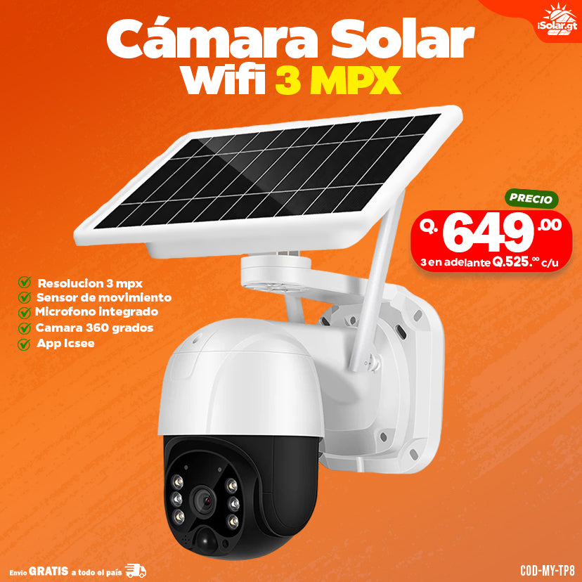Cámara Wifi con Panel Solar - 3mpx