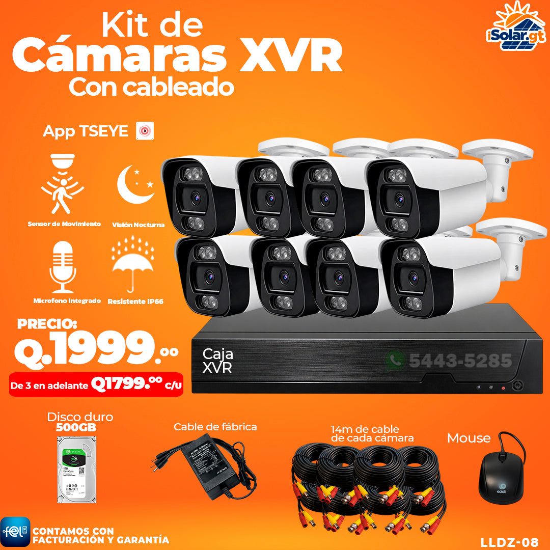 Kit de Cámaras XVR de 8 Cámaras ✨🔦