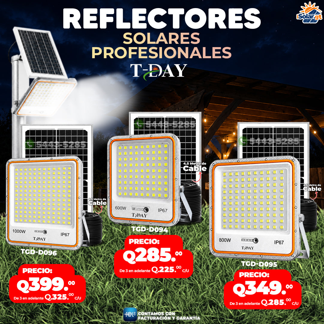 💡 Reflectores Solares Profesionales T-Day ☀️🔋