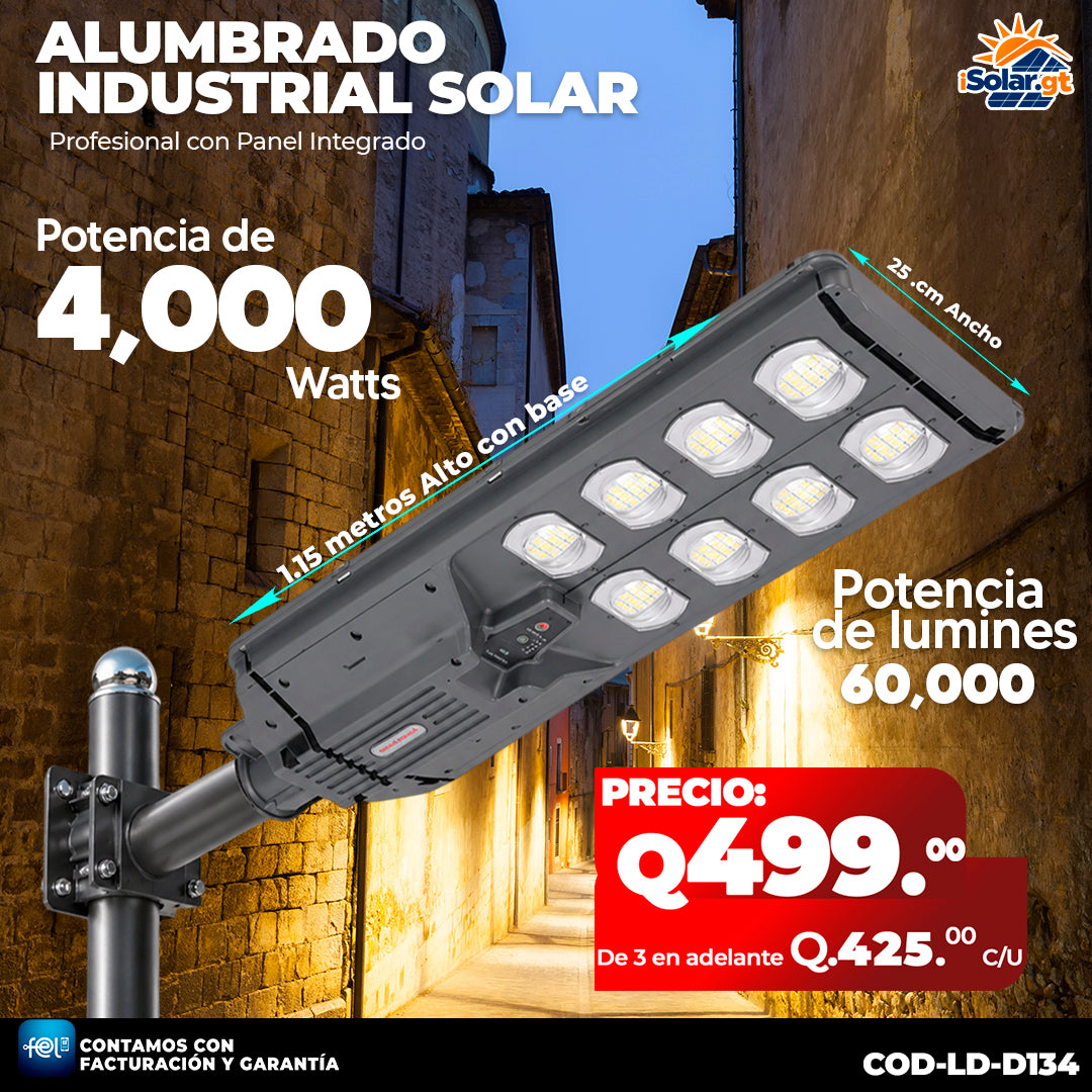 Alumbrado Solar Industrial de 4,000 Watts ☀️