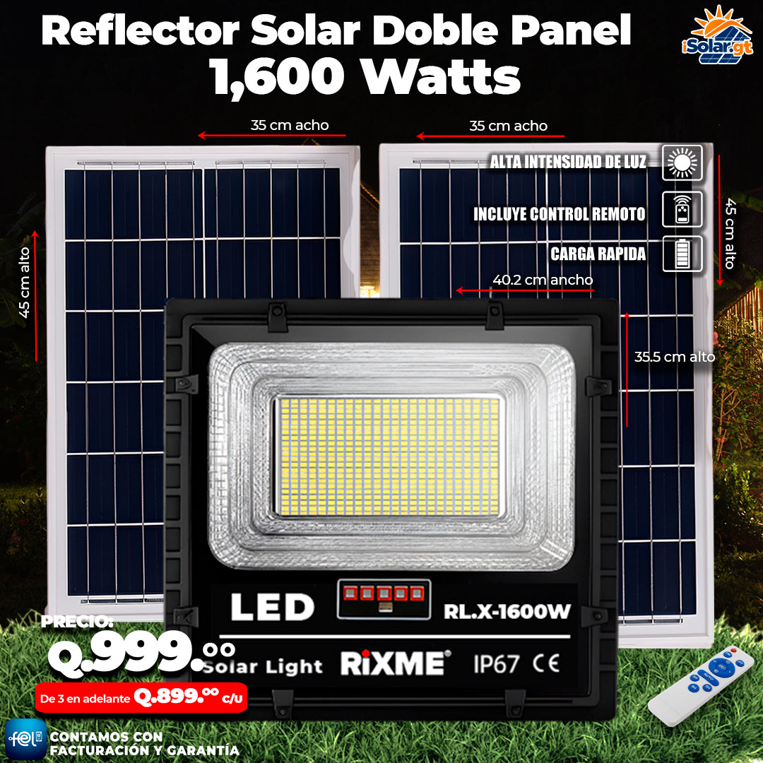 🔆 Reflector Solar Doble Panel de 1600 Watts 🔋☀️