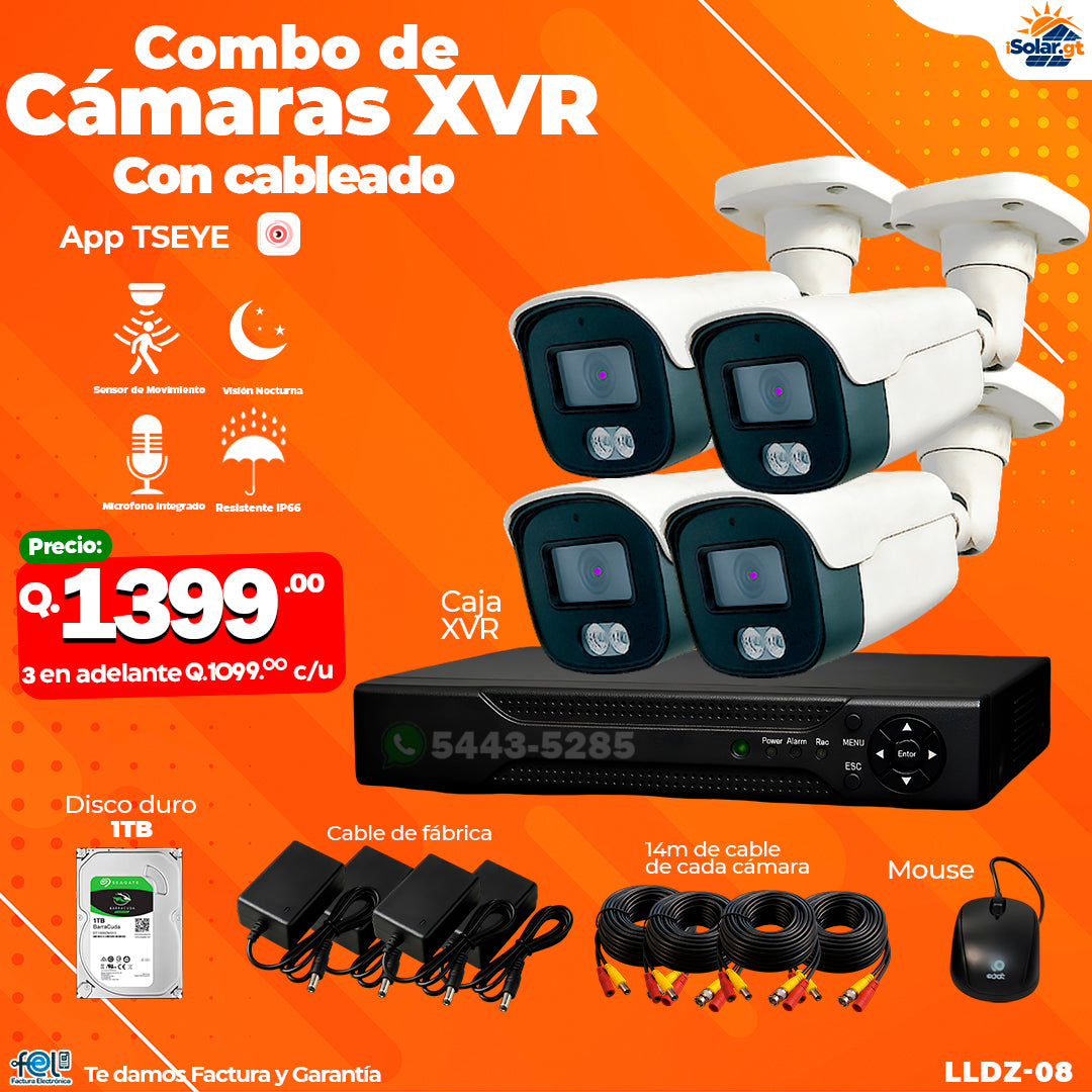 Kit de Cámaras XVR de 4 Cámaras ✨🔦