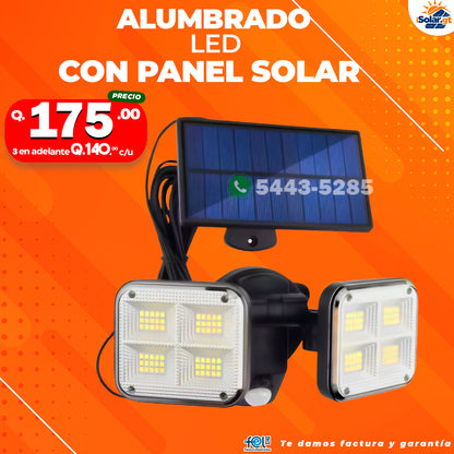 Alumbrado led con panel solar con cable de 5 mt