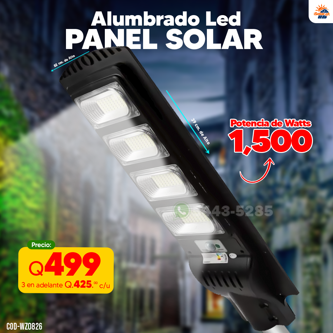 Alumbrado Led Solar de 1,500 watts