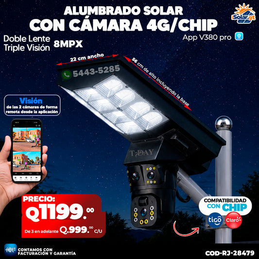 Cámara Solar con Alumbrado de 1,000 Watts 📸💡