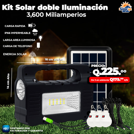 Kit de iluminación Solar de 3600 mah