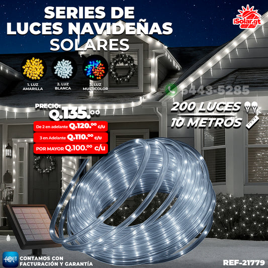 Luz Navideña color Blanco de 200 Luces/ 10 Metros 🎇✨