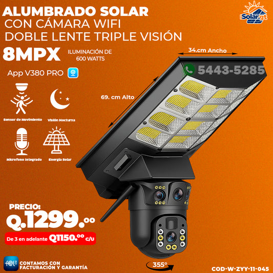Alumbrado Solar con Cámara Solar Wifi 💡