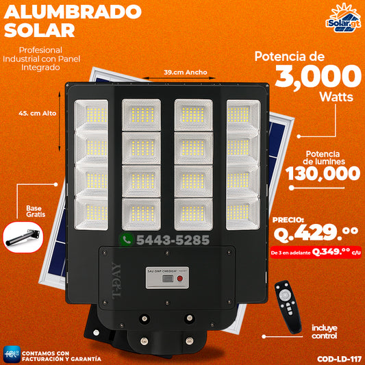 Alumbrado Solar Industrial - 3,000 WATTS 🌞💡