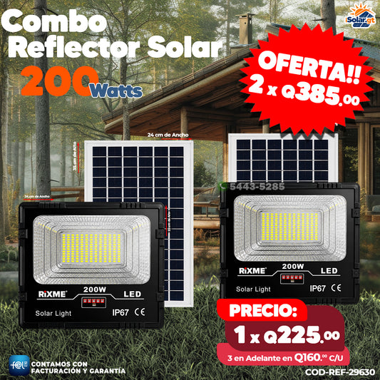 Reflectores Solares LED 200W con Panel Solar Externo ☀️🔋