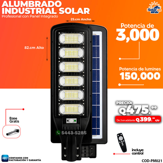 Alumbrado Solar Industrial de 3,000 Watts ☀️☀️